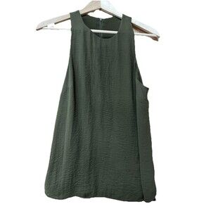 Banana Republic Olive Green Sleeveless Trapeze Blouse Size M Back Zip BIN2